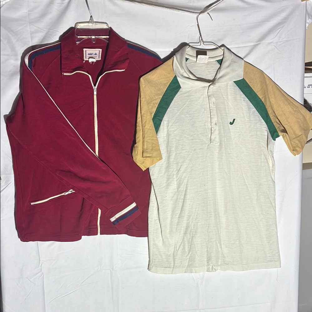 Vintage Add In Track Jacket & Jantzen tri color Polo Shirt